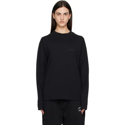 Essentials Black Classic Fit Long Sleeve T-shirt In Vintage Black
