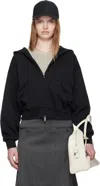 Essentials Zipper Hooded Sweatshirt In Black