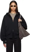 Essentials Black Classic Full Zip-up Hoodie In Jet Black