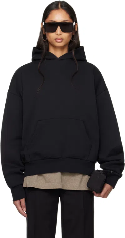 Essentials Black Classic Hoodie In Jet Black