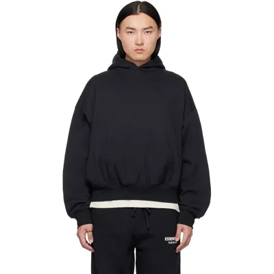 Essentials Black Classic Hoodie In Vintage Black / Whit