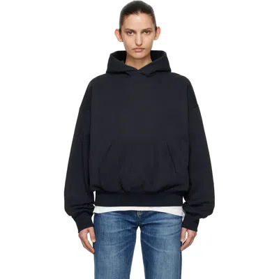 Essentials Black Classic Hoodie In Blue