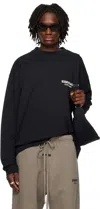 Essentials Long-sleeved T-shirt In Jet Black