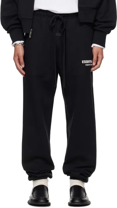 Essentials Black Classic Sweatpants In Jet Black