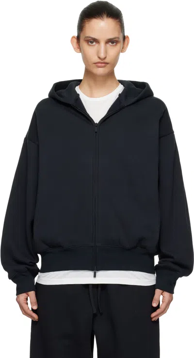 Essentials Black Classic Zip-up Hoodie