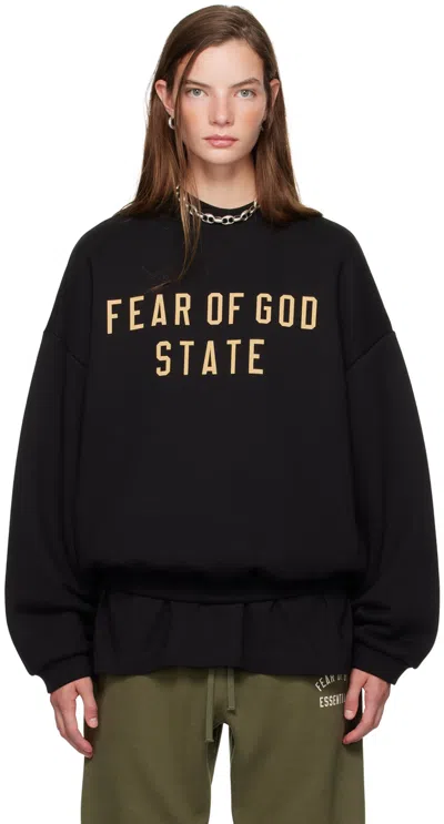 Essentials Black Crewneck Sweatshirt