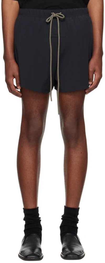 Essentials Black Drawstring Shorts