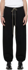 Essentials Black Drawstring Sweatpants In Black