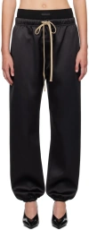 Essentials Black Drawstring Track Pants In Black
