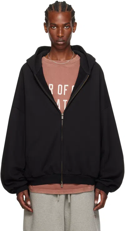 Essentials Black Full-zip Hoodie