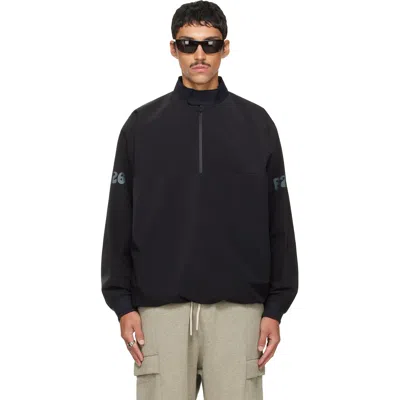Essentials ブラック ハーフジップ トラックジャケット