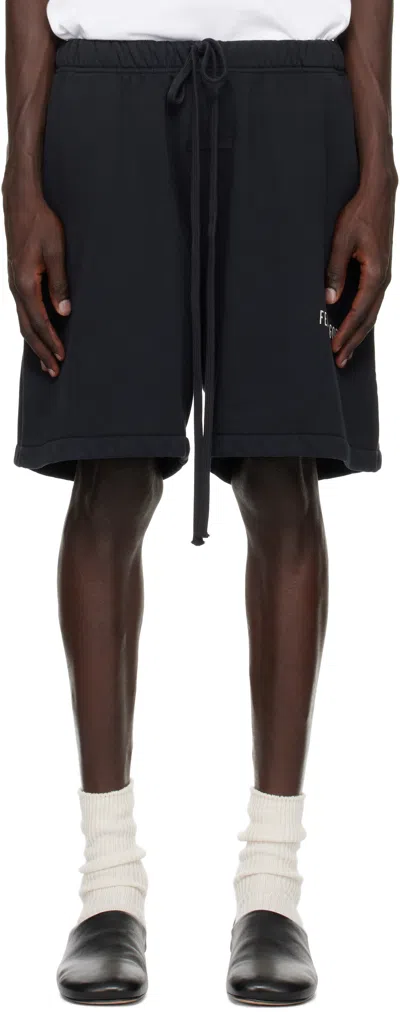 Essentials Black Heavy Fleece Soccer Shorts