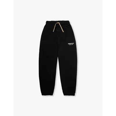 Essentials Kids' Heavy Long-sleeve Cotton-jersey Jogging Bottoms 2-16 Y In Black