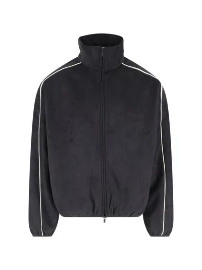 Essentials Black High-collar Minimalist Zip-up Jacket