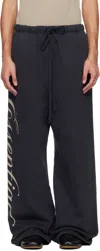 Essentials Black Holiday Heavy Fleece Lounge Sweatpants In Black