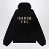 Essentials Black Hoodie With Logo In Black