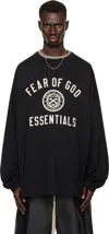 ESSENTIALS BLACK JERSEY LONG SLEEVE T-SHIRT