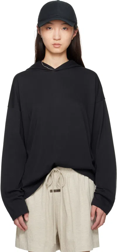 Essentials Black Long Sleeve Hoodie
