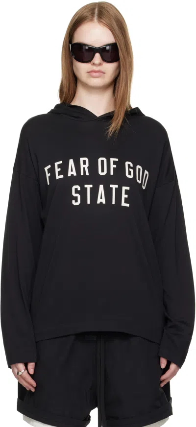 Essentials ブラック 長袖 フーディ In Black