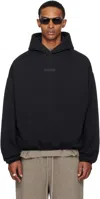 Essentials Black Modern Fit Fleece Hoodie