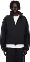 Essentials Black Modern Fit Fleece Track Jacket In Black