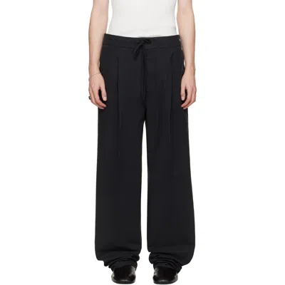 Essentials Black Pleat Front Trousers