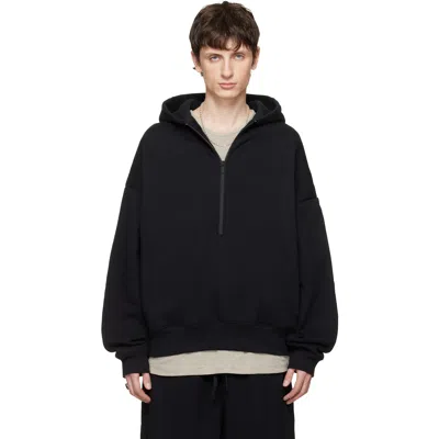 Essentials Black 'property' Lounge Half Zip Hoodie