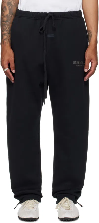 Essentials Black Relaxed Fleece Sweatpants