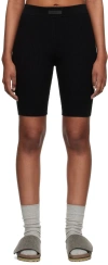 Essentials Soft Rib Biker Short In Jet Black
