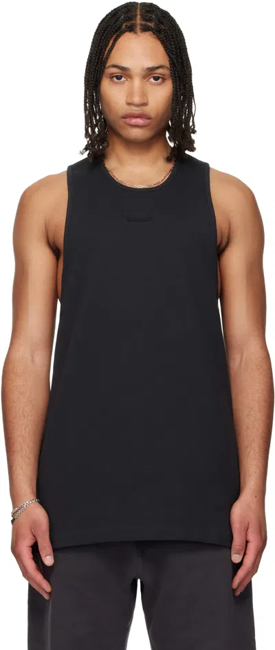 Essentials Black Rib Tank Top