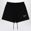 Essentials Logo Print Drawstring Shorts In Black