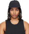 Essentials Black Signature 5 Panel Cap In Black