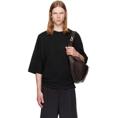 Essentials Black Soft Knit T-shirt In Vintage Black
