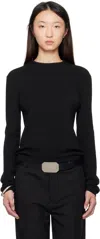 Essentials Black Soft Rib Long Sleeve T-shirt In Black