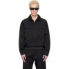 Essentials Black Textured Nylon Trucker Jacket In Black