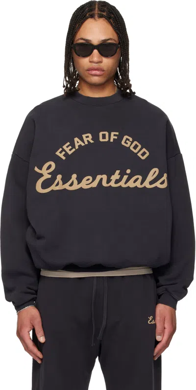 Essentials Black Training 90s Crewneck Sweatshirt In Blue