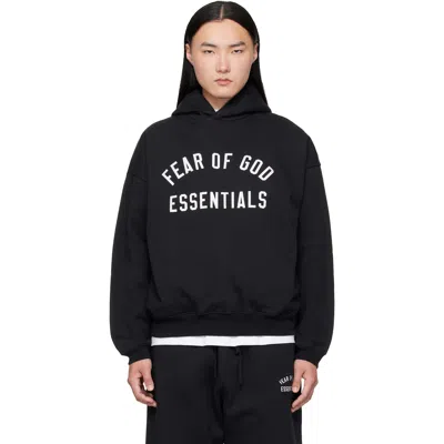 Essentials Black Varsity 90s Hoodie