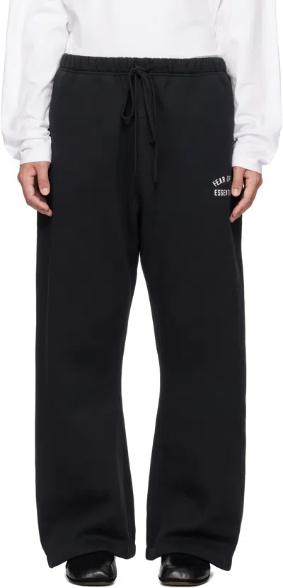 Essentials Black Varsity Flare Sweatpants