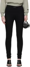 Essentials ブラック ワッフル レギンス In Black