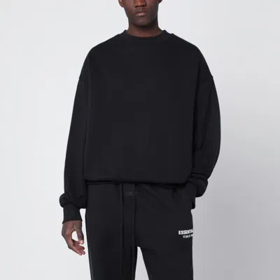 Essentials Black Washed Crewneck Sweatshirt