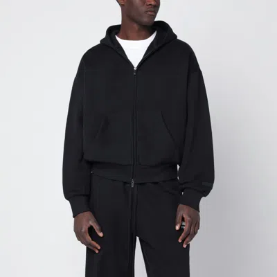 Essentials Black Washed Zip Hoodie