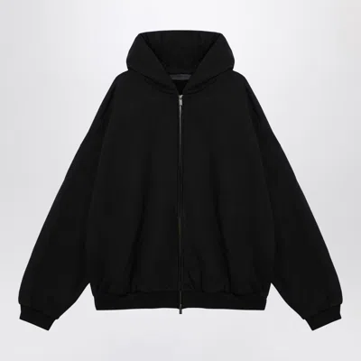 Essentials Fear Of God  Black Zip Sweatshirt With Logo