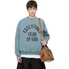 Essentials Blue Relaxed Oversized Arched Logo Sweatshirt In Blue
