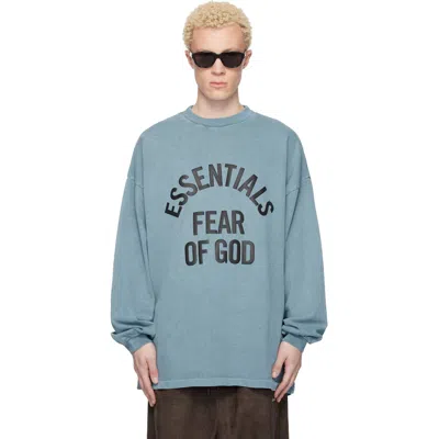 ESSENTIALS BLUE CAMPUS 90S LONG SLEEVE T-SHIRT