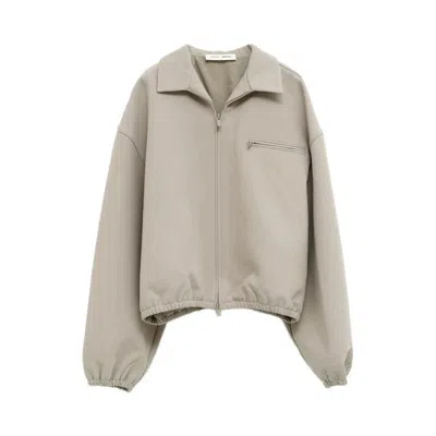 ESSENTIALS BONDED CANVAS ZIP-UP JACKET