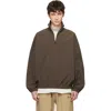 Essentials Brown Active Trace Half Zip Track Jacket In Brown