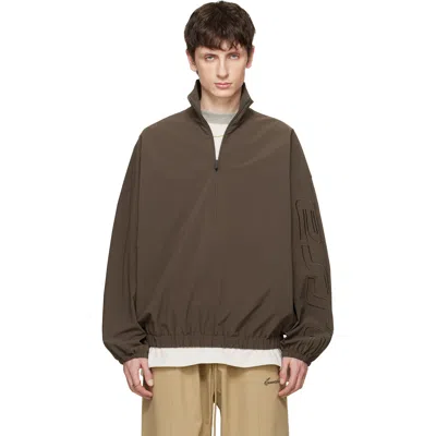 Essentials Brown Active Trace Half Zip Track Jacket