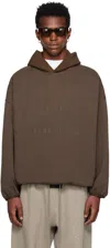 ESSENTIALS BROWN BONDED HOODIE