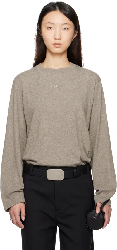 Essentials Brown Classic Fit Long Sleeve T-shirt
