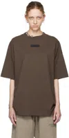 Essentials Brown Crewneck T-shirt In Heather Wood